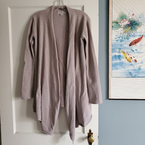 Barefoot Dreams Bamboo Chic Lite Calypso Wrap Cardigan Taupe Size S/M - Picture 2 of 6